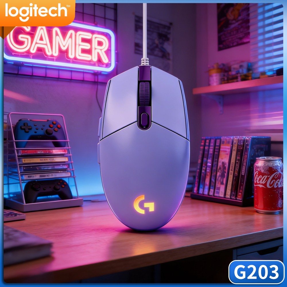Mouse Gamer Logitech G203 com  - Logitech Mouse G203 avaliação e preço